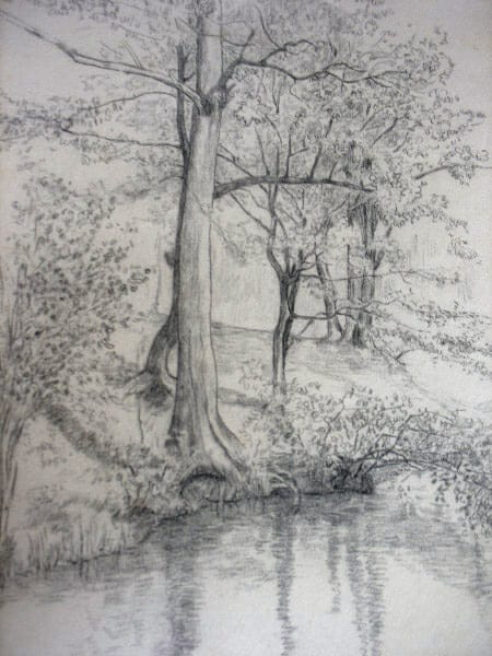 Sketch of Mahan Creek by Adelaide Mahan