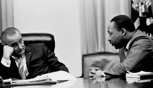 Pres. Lyndon B. Johnson and Martin Luther King