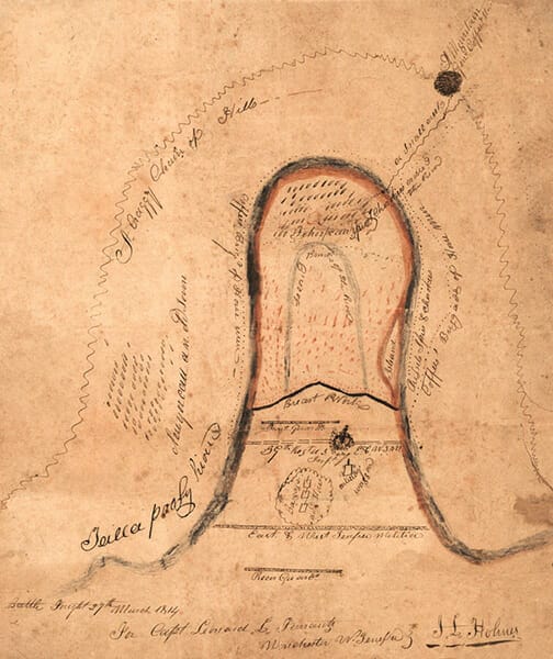 The massacre Fort Mimms during Creek War (1813-1814) aka Red Stick