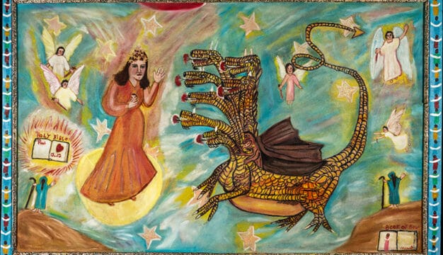 Woman of the Moon Giving Birth to Christ (Rev. 12: 1-4)
