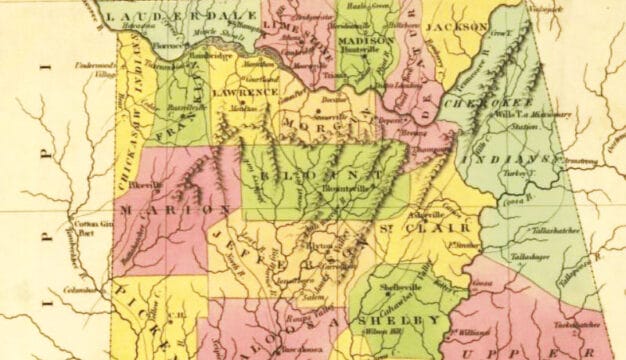 Chickasaw Territory in Alabama, 1824