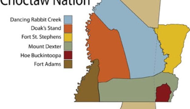 Choctaw Land Cessions in Mississippi and Alabama