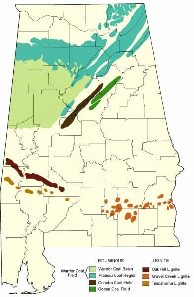 Alabama Coal Resources Map