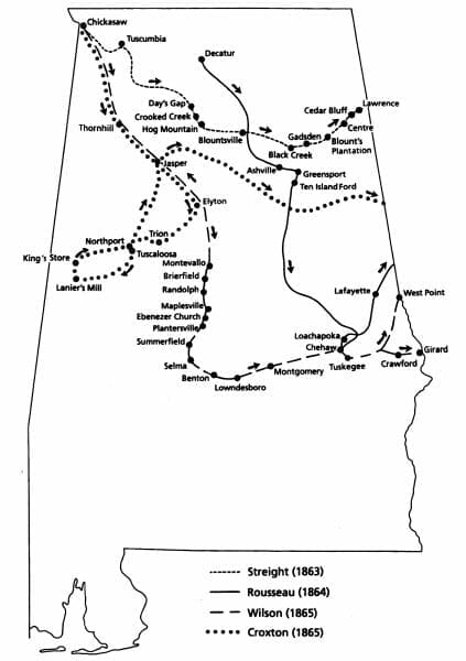 Civil War Raids Map