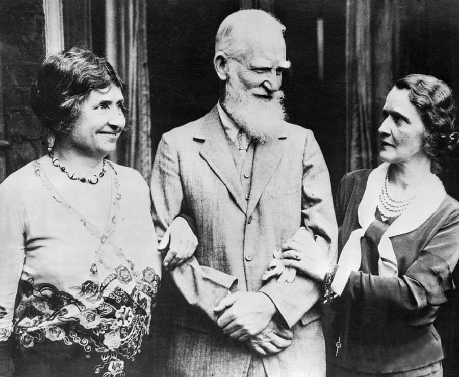 Keller with George Bernard Shaw and Nancy Astor