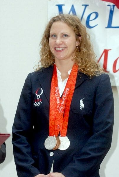 Margaret Hoelzer with Olympic Medals
